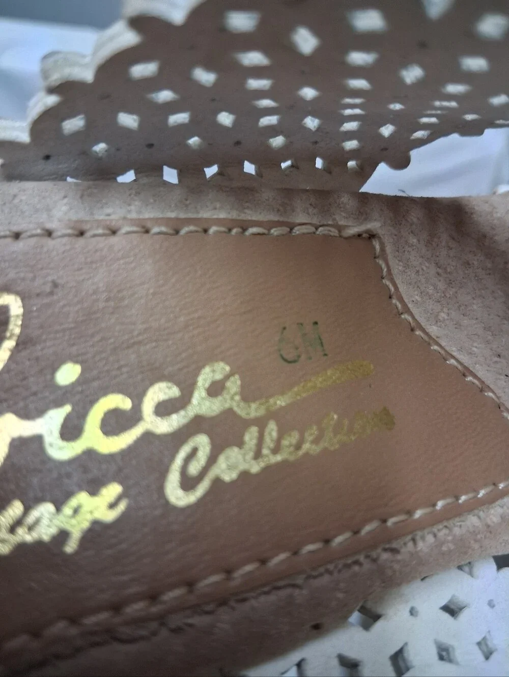 Sbicca White Woven Cork Wedge Slide Sandals Women's Size 6M Preowned